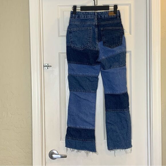 Subdued Patchwork Soft Flared Jeans Size 24 - Picture 4 of 12